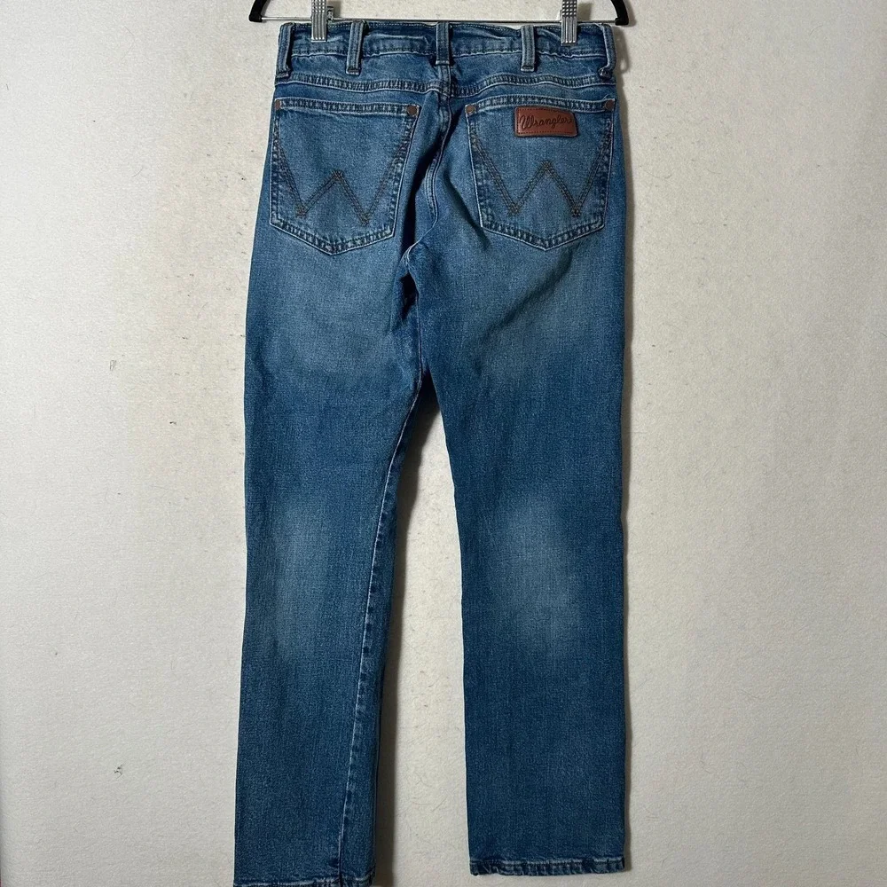 Wrangler Retro Jeans Mens 29x31 Slim Straight Stretch Blue Cowboy Western Medium